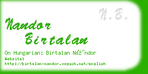 nandor birtalan business card